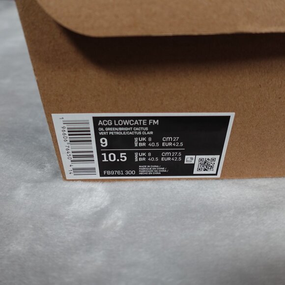 Size 9 - Mens Nike Future Movement x ACG Lowcate Oil Green Cactus (Fits Narrow) - Picture 2 of 9